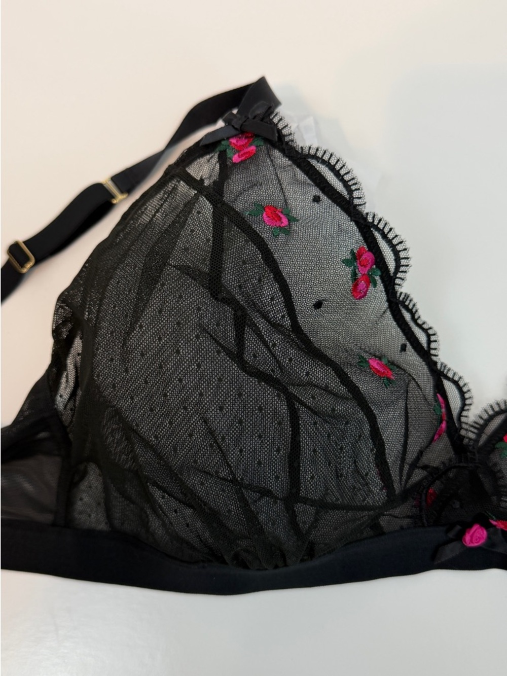 Cacique Embroidered No-Wire Triangle Bra Set - Picture 12 of 14